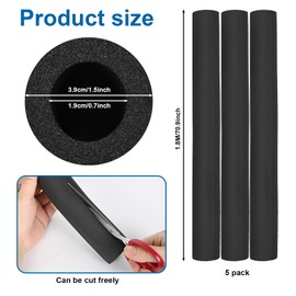 5 Pack Pipe Insulating Foam Tube 3/4 inch by 5.9 ft Water Pipe Covers with PVC Tape High Density Rubber Pipe Wrap Foam Tubing - Soft and Bendable - Prevent Outdoor Water Pipe from Freezing in Winter