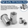 Vifmy SAE Rivet Nut Assortment Kit(220 Pcs),#8-32#10-24 1/4"-20 5/16"-18 3/8"-16