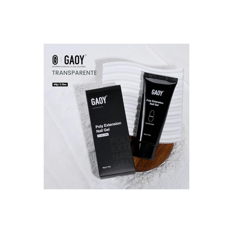 GAOY- Poly Gel, 60 g de gel para extensión de