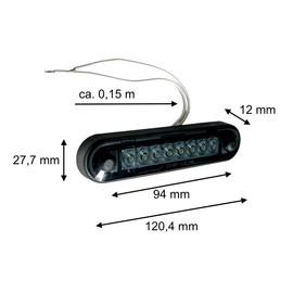 MelTruck LED Begrenzungsleuchte weiß Rauch dunkel getönt flach rund für PKW LKW Anhänger