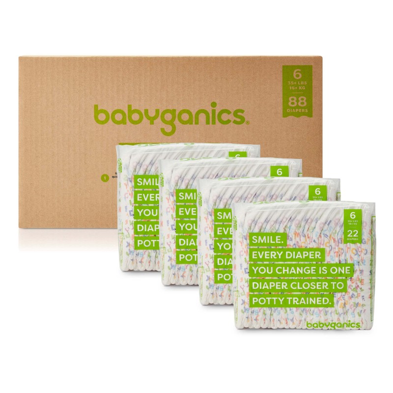 Babyganics Size 6, 88 count, Absorbent, Breathable, Triple Dry Protection