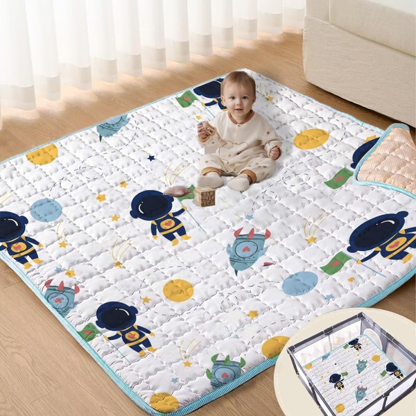 Baby Play Mats for Floor, 50x50 Playpen Mat Thick Soft