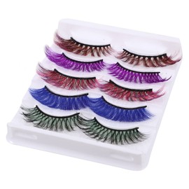 Housoutil Realistic Manga Lashes 5 Sets Diy Fake Eyelashes Women Faux Lashes for Makeup Enhancement