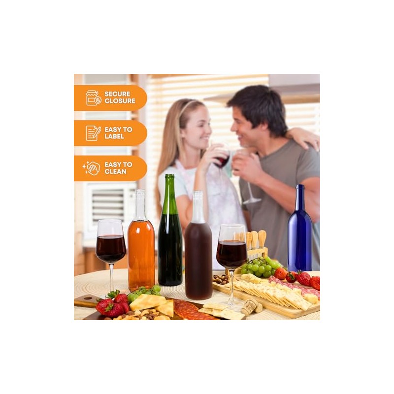 FastRack - 375 ml Clear Hock Liquor Wine Bottles (Pack