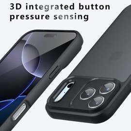 【TIFIYA】For いphone 17 Air 用 ケース TPU+PC 2重構造 指紋防止 耐衝撃 黄変防止 滑り止め 落下防止 米軍MIL規格 ストラップホール付き 耐久性 軽量 いphone 17 air 保護カバー 半透明（ブラック）