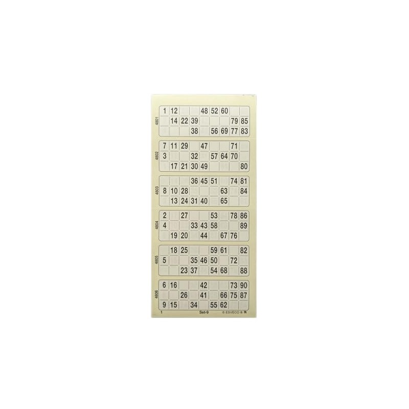 Ameisenkeks Bingo Ticket Block 600 Tickets System 15 from 90