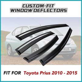 Vinomkii Window Visor Compatible with Toyota Prius 2010 2011 2012 2013 2014 2015 4PCS Rain Guard Sun Shield Shade and Sun Window Deflectors