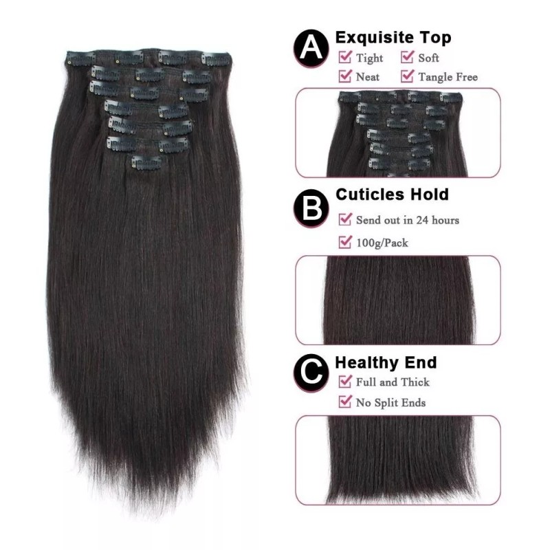 Sassina Extensiones Cabello Natural 14in Negro 120gr