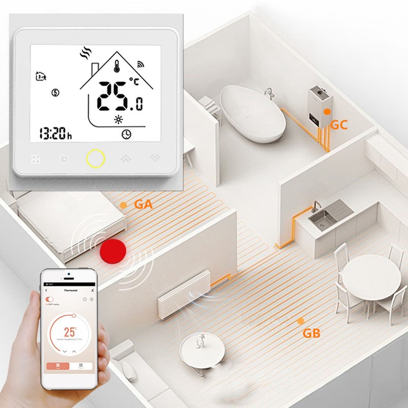 Intelligent Thermostat Mobile App Voice Control Electric Heating Thermostat Remote