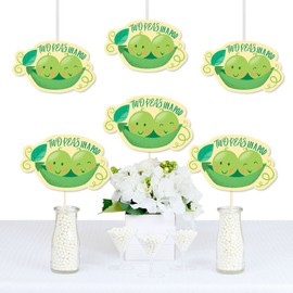 Big Dot of Happiness Double The Fun - Twins Two Peas in a Pod - Pea Pod Decorations DIY Baby Shower or First Birthday Party Essentials - Set of 20
