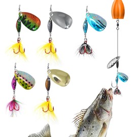 Bass Fishing Lure - Freshwater Lure with Hooks,Sequin Baits for Catfish Walleye Pike Perch Lake River Shore Kayak Trolling