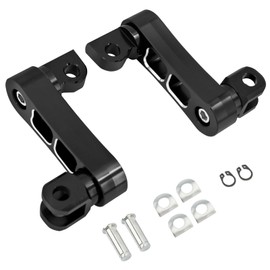 sakurawing Outside Harley Davidson Step Extension Foot Peg Bracket Highway Peg Custom Left & Right Black Silver