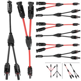COCOSY 4 Pair Y Branch Solar Connector, Solar Connector Y Cables MMF/FFM for Photovoltaic Panel,Y Type 2 Solar Panel Branch Cables Photovoltaic Y-Connectors Branch Connector Parallel