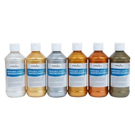 Handy Art Metallic Liquid Watercolor, 8 oz, Set of 6