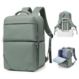 bergsalz Ryanair Travel Backpack Women's Hand Luggage 40 x 20 x 25 Backpack Hand Luggage Aeroplane Backpack 40 x 20 x 25 Women Men Waterproof, Green, Rucksack