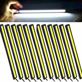 12PCS White 12V LED Strip DRL Daytime Running Lights Fog COB Car Lamp Waterproof