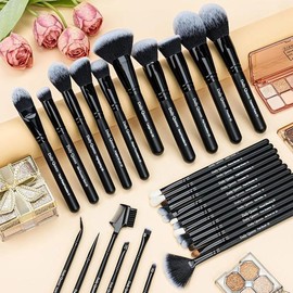데일리 29PCS 블랙 프로페셔널 메이크업 브러시 가부키 세트 아이섀도 컨실러 파우더 Daily 29PCS Black Professional Makeup Brush Kabuki Set Eyeshadow Concealer Powder [29pcs brush]