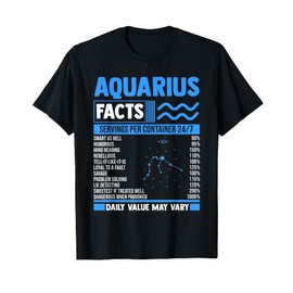 Funny Aquarius Birthday Gift Aquarian celebrants T-Shirt,Black,Small
