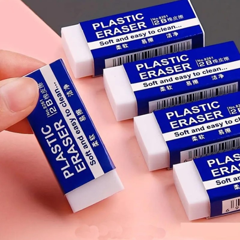 White Erasers, 6 Pack Pencil Erasers Bulk for Supplies Office
