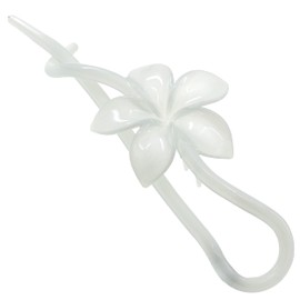 Camila Paris CP3193 French Hair Barrette Pin Clips for Girls, Flower, White, No Metal Parts, Strong Hold Grip Hair Clips for Women, No Slip and Durable Styling Girls Hair Accessories, Made in France