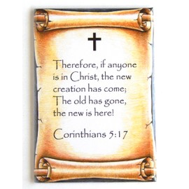 Corinthians 5:17 Bible Verse Fridge Magnet (2 x 3 inches)