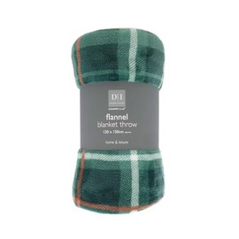 HeatTreats CountryClub Soft & Plush Printed Flannel Fleece Throw (Green Tartan 120 x 150cm)