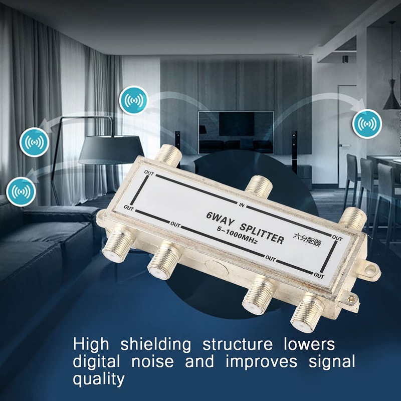 Restokki 6 Way Coaxial Cable Splitter 5-1000MHz, Cable Splitter Work