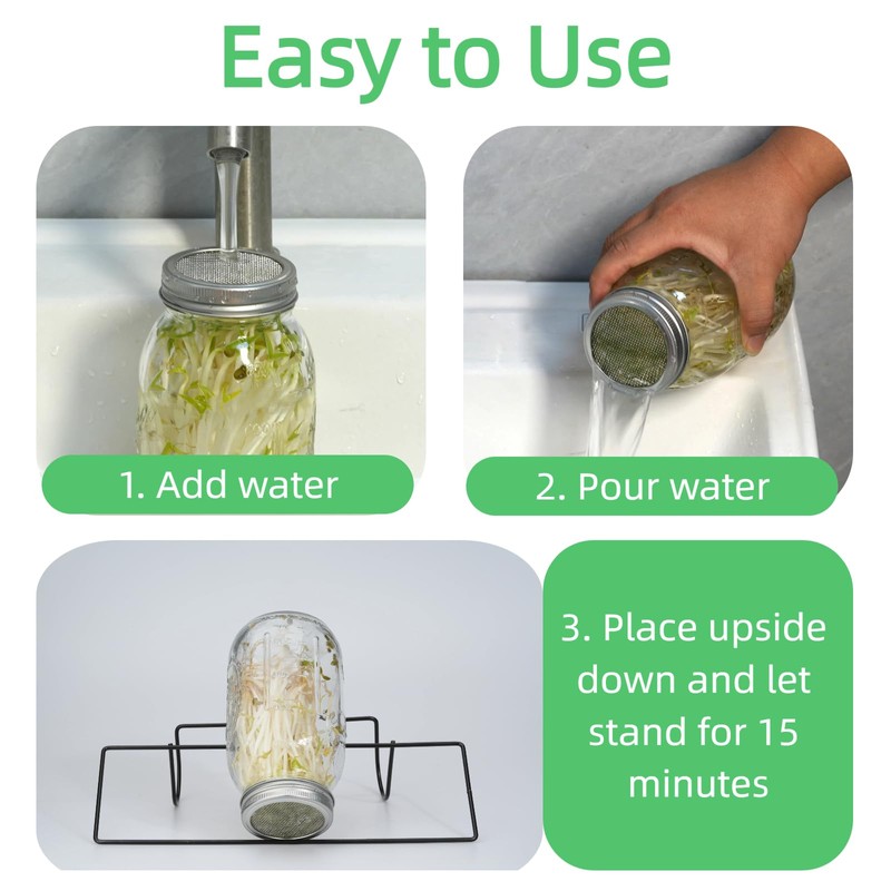 QSYZAIL 10 Pcs Sprouting Lids for Mason Jar 2.75 Inch