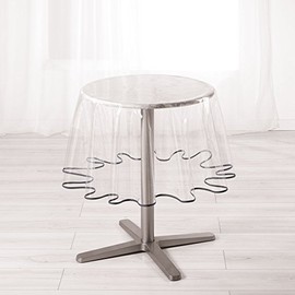 Ligne Decor Round Tablecloth (0) 180 Plain Crystal 15/100e Garden +BIAIS Anthracite, Grey