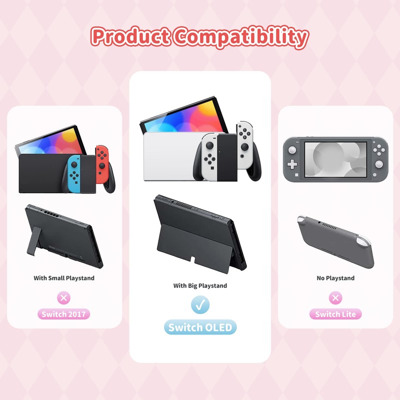 Plush Protective Case for Switch OLED,Kawaii Hard PC Slim Cover
