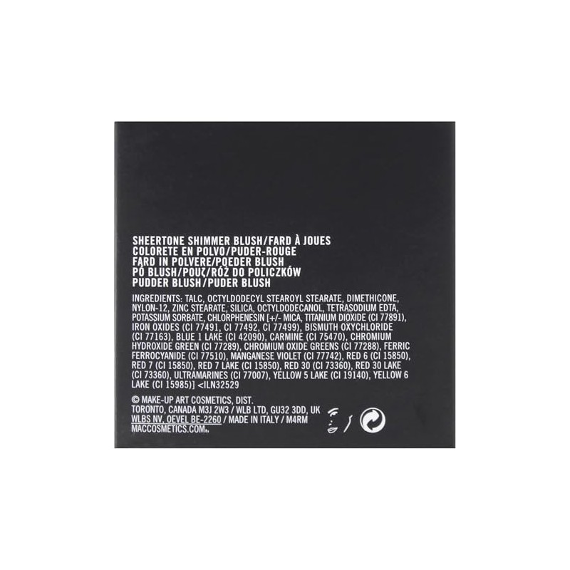 MAC Sheertone Shimmer Powder Blush Peachykeen for Women, 0.21 Ounce