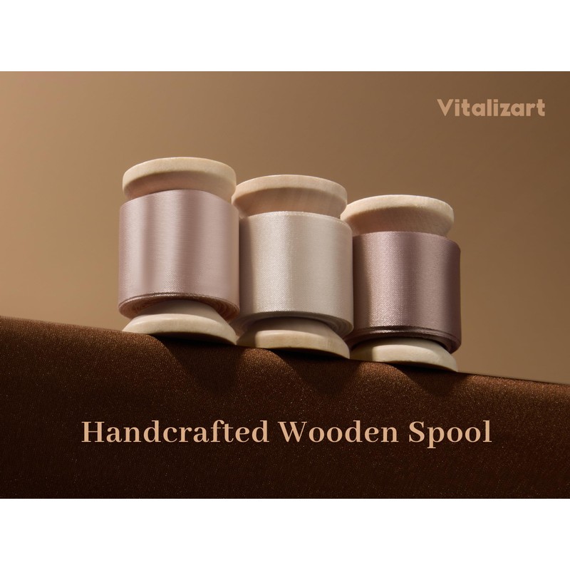 Vitalizart Silk-Like Ribbon 1" x 15Yd Champagne & Cream &