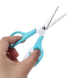 Baby Food Scissors,Portable Stainless Steel Scissor Children Safety Food Cutter with Cover for Baby Infant Complementary Food(Blue)