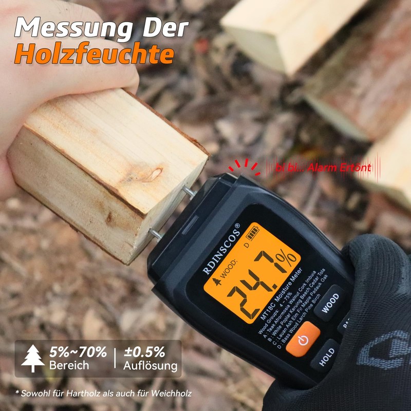 Moisture Meter Pin Type Wood Moisture Meter Masonry with Colour
