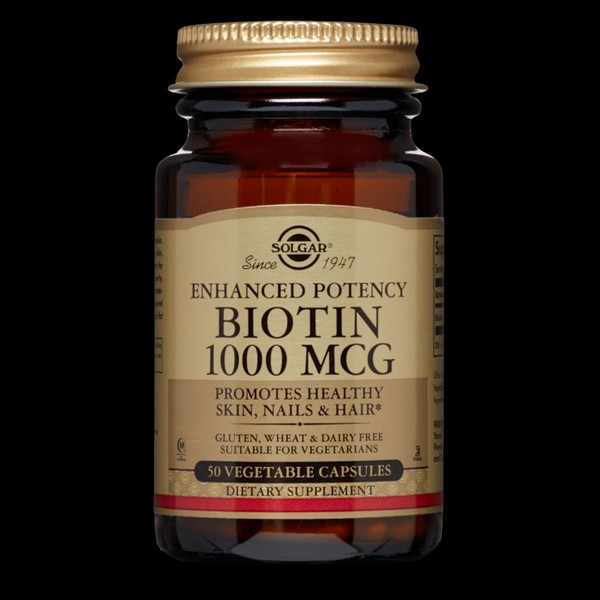SOLGAR BIOTIN 1000μg, PROMOTES HEALTHY SKIN, NAILS& HAIR 50CAPSULES