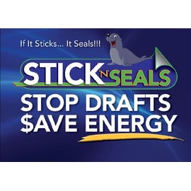 Stick 'N' Seal Adhesive Backed Double Switch Draft Sealers. Save Energy and Money. Pack of 4
