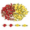 sourcing map 100 Pcs Rose Red/Yellow Powder Ribbon Roses 5/8"