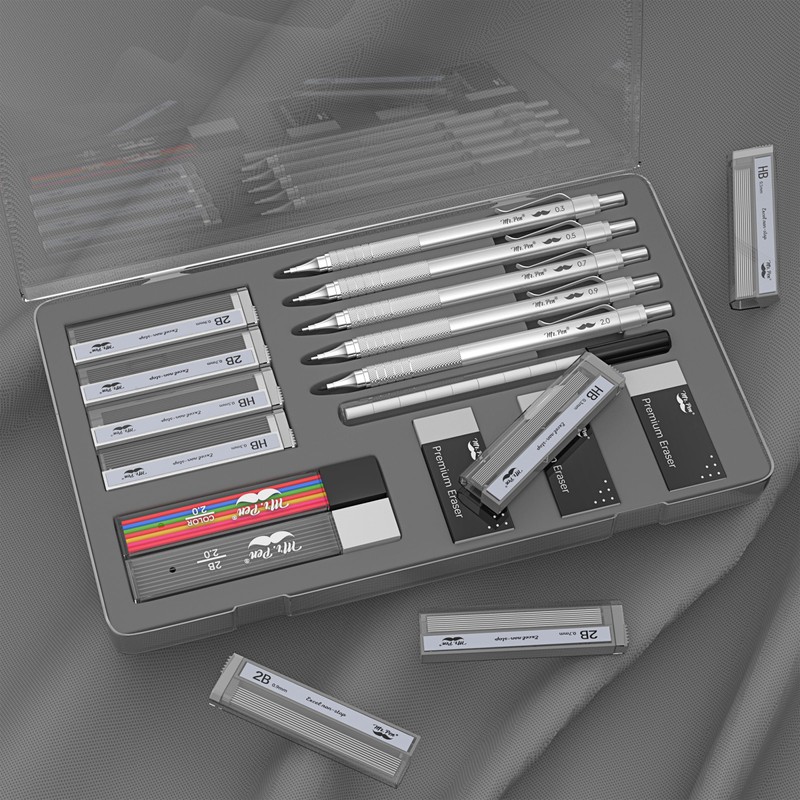 Mr. Pen- Metal Mechanical Pencil Set, 5 Sizes, 0.3, 0.5,