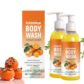 Gel de ducha de persimón para personas mayores, jabón desodorante natural contra olores fuertes, limpieza e hidratante, adecuado para todos los tipos 