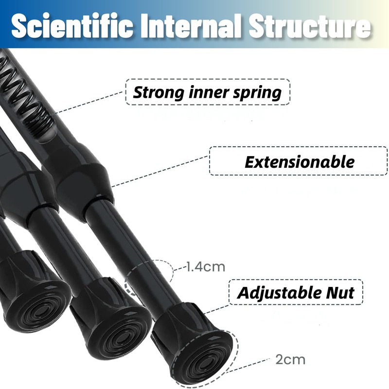 Spring Tension Rods, Adjustable Spring Loaded Expandable Small Curtain Tension