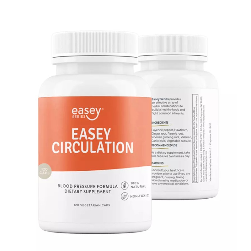 Easey Series Blood Pressure & Circulation Support Herbal Supplement, 120