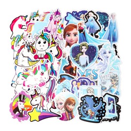100 Pieces Unicorn Stickers Girls Cute Stickers for Laptop Stickers Children Girls Sticker Set for Suitcase Laptop Waterproof Sticker Aesthetic