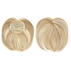 Faringoto Hair Human for Women,Hair Toppers Clip In Top With Bangs Thinning Hair Extensions Wig Hairpiece