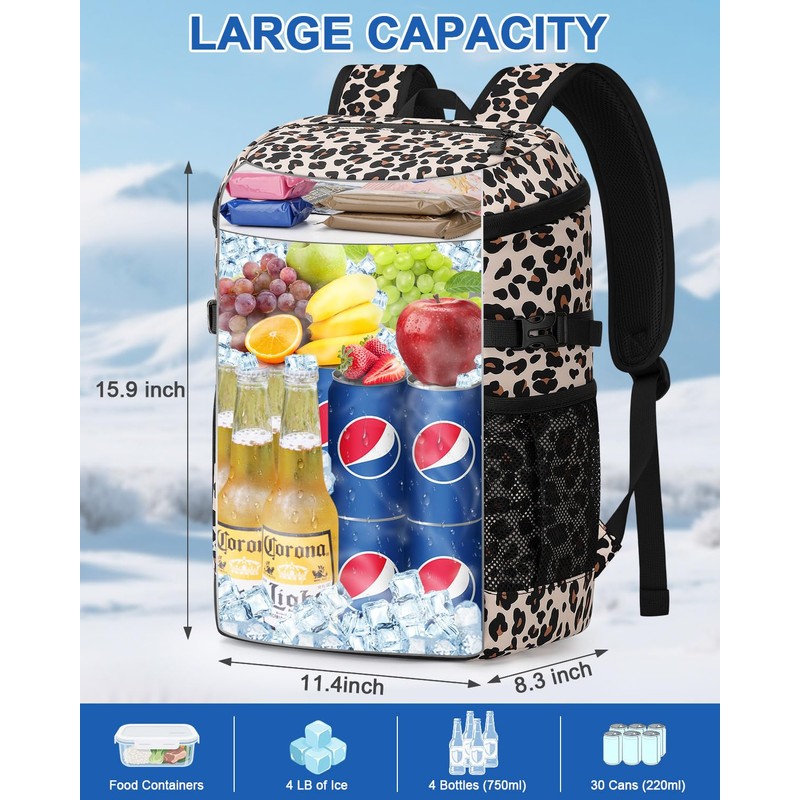 Pritent Cooler Backpack for Men Women Insulated Waterproof Backpack Coolers