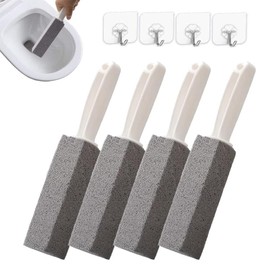 Piedra Pómez de Limpieza ; Limpiador de Inodoro con Mango extralargo;Cepillo de baño Cepillo de baño de Piedra pómez ;para Limpieza Baño/Inodor/Parrilla/Cuidado De Los Pies(4pcs+4 Ganchos)