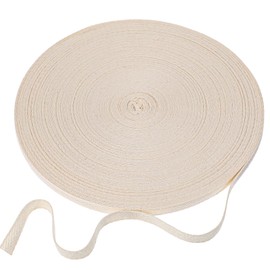 1/2 Inch Natural Cotton Twill Tape Ribbon, 54.7 Yards Soft Beige Herringbone Cotton Ribbon Webbing for DIY Craft Sewing, Home Decor, Handbag Tote