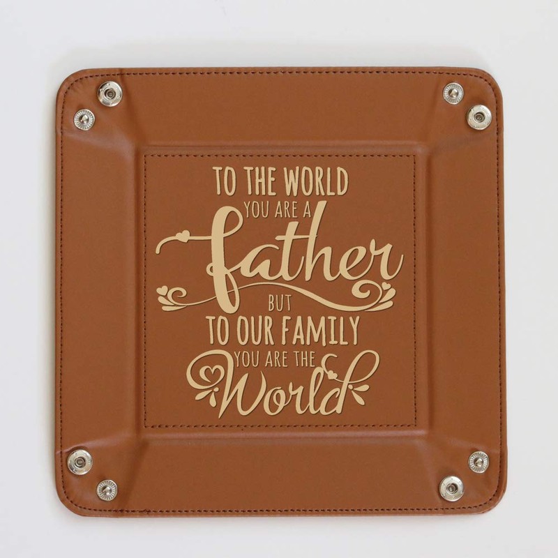 BELLA BUSTA Lederschild mit Gravur Tray (Father) braun