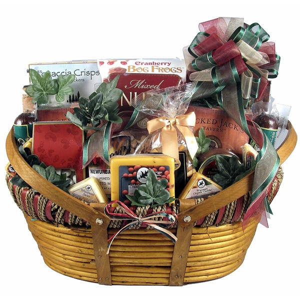 Gift Basket Village The Midwesterner, Really Big Cheese And Sausage Gift Basket With Specialty Cheeses and Sausages Paired with Crackers and Gourmet Treats (XL), 6 Pounds, savory snacks, 1 Count