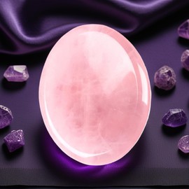 Amazleer Natürlicher Amethyst Heilstein 3.5-5cm Trommelstein Rohstein poliert Edelstein Kristall für Meditation, Stressabbau Energie Handschmeichler gegen Angst (1 Stück) (Rosenquarz)