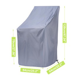 Outdoor Patio Stackable Chair Covers Waterproof 2PCS, Grey